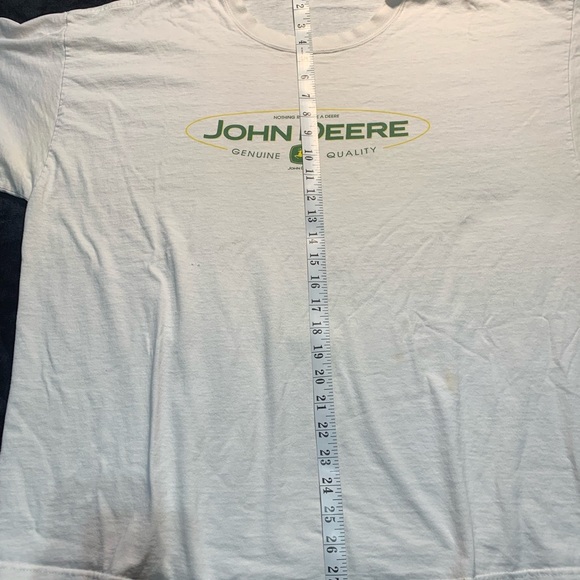 💙 Vintage 90s John Deere White and Green T-Shirt XL Distressed - Picture 6 of 10